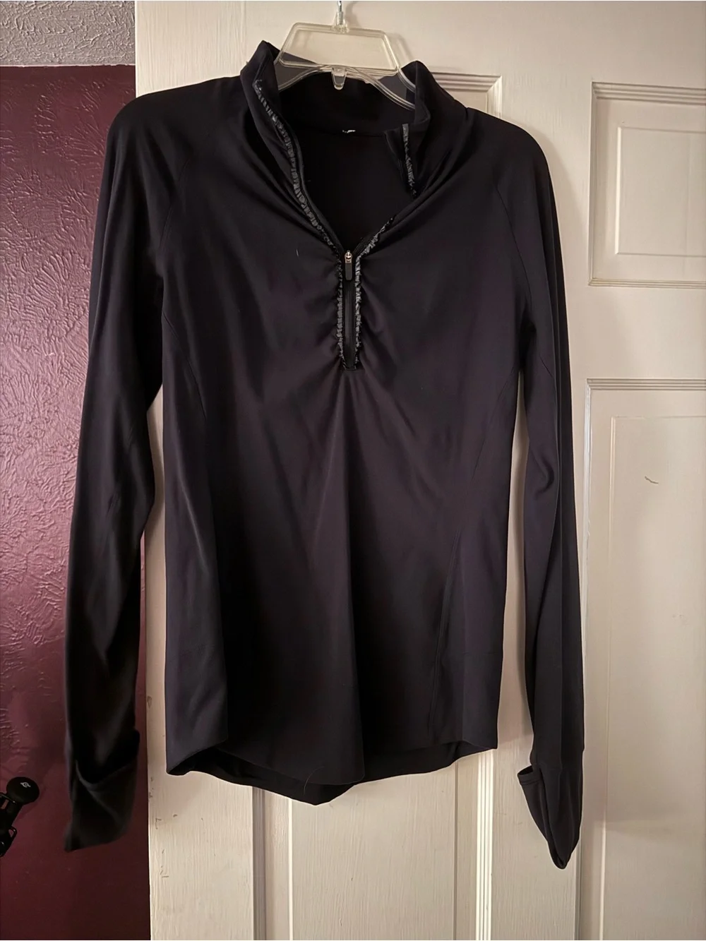 Lululemon Women's Black Long-Sleeve Quarter-Zip Active Top
